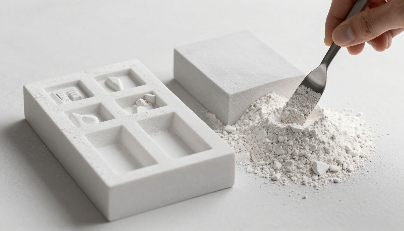 使用石膏粉和矽膠模具DIY擴香石的過程