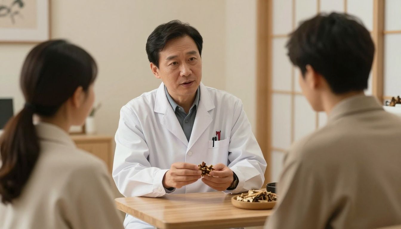 中醫師與病人討論香砂六君子湯