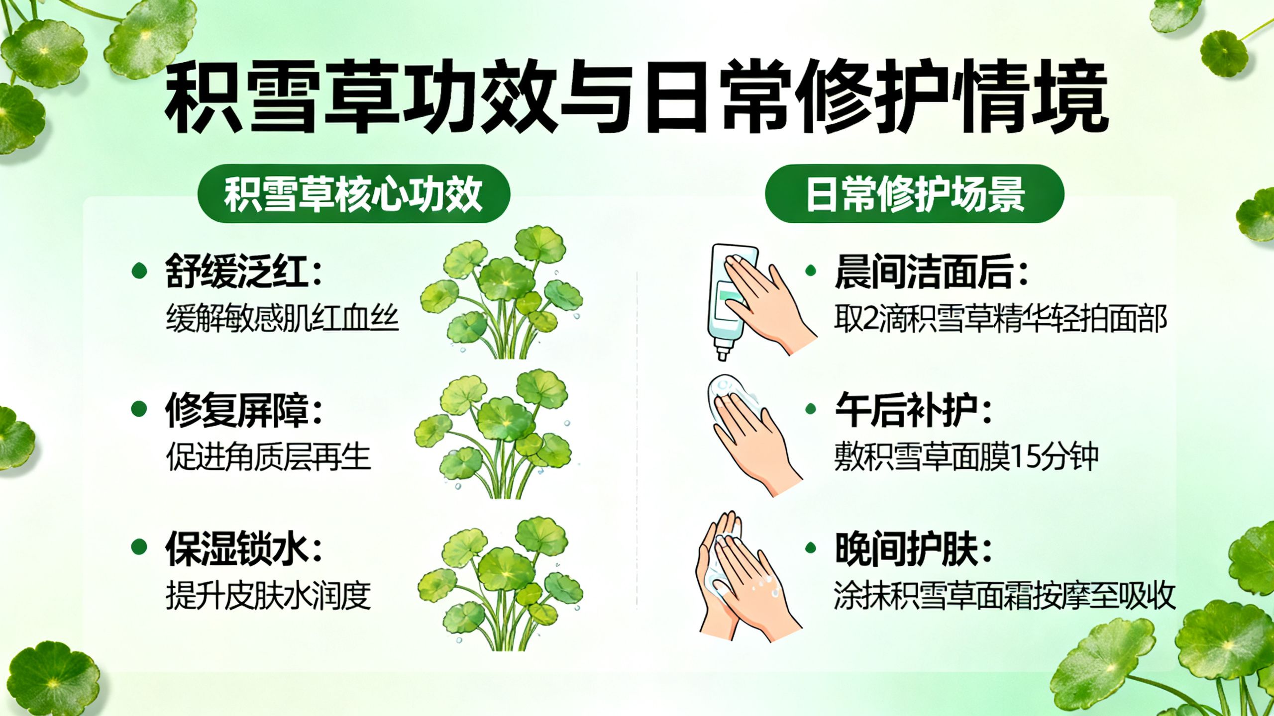 積雪草功效皮膚與積雪草護膚品的日常修護