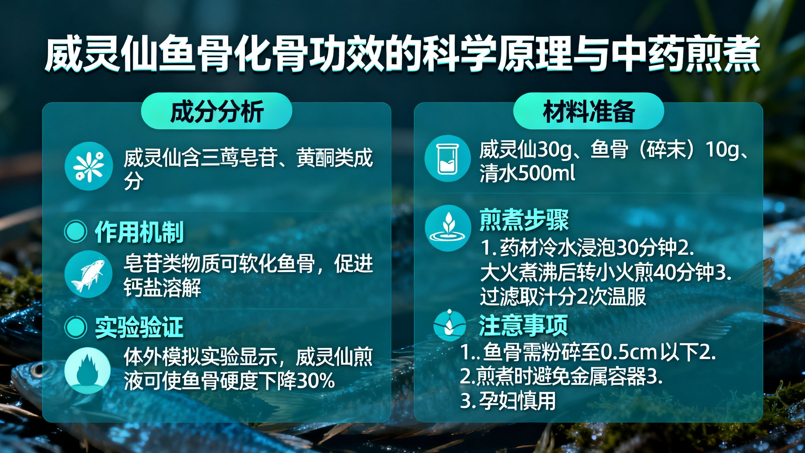 威靈仙魚骨化骨功效的科學原理與中藥煎煮