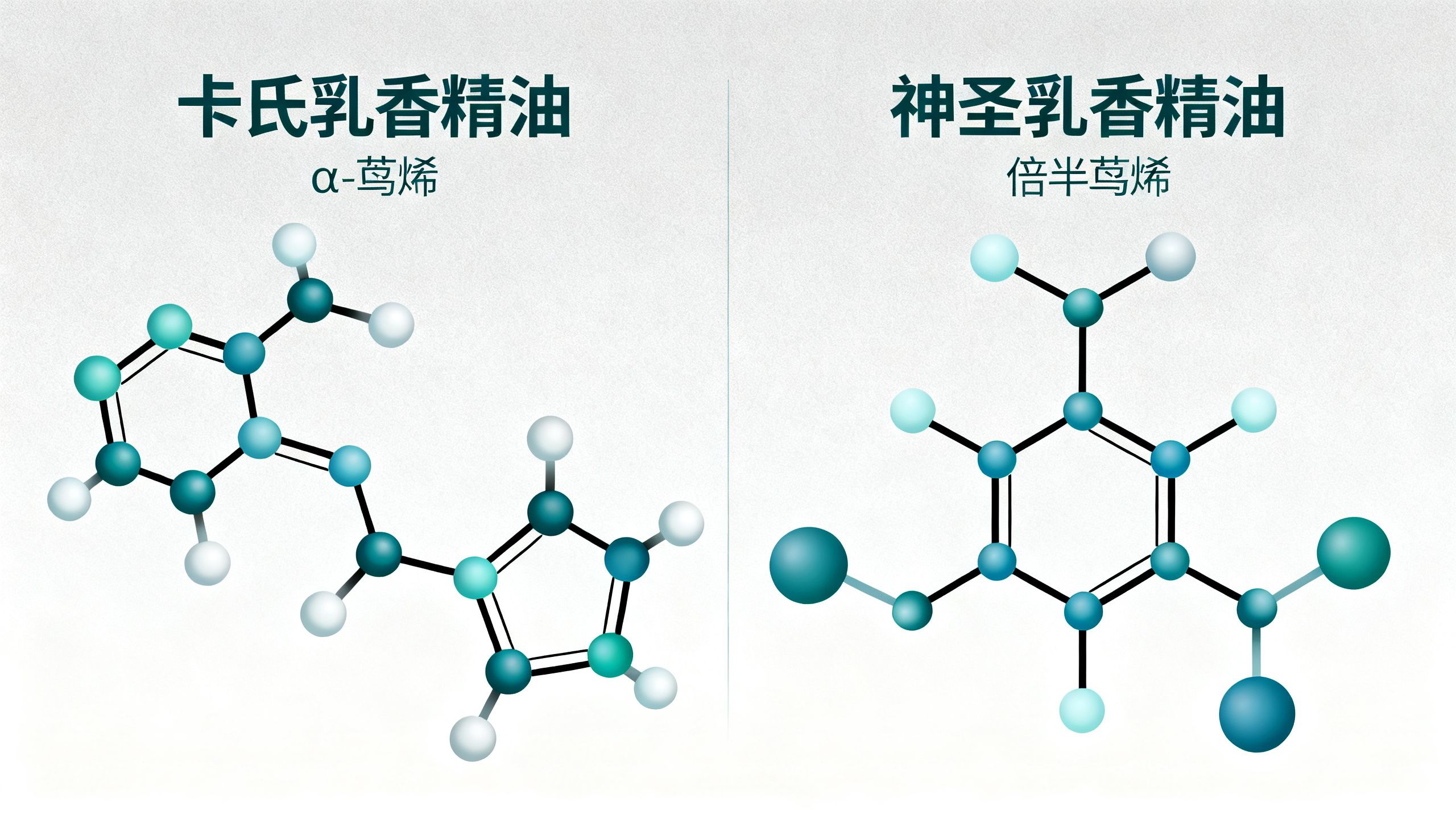 卡氏乳香精油與神聖乳香精油成分中的α-蒎烯與倍半萜烯化學分子