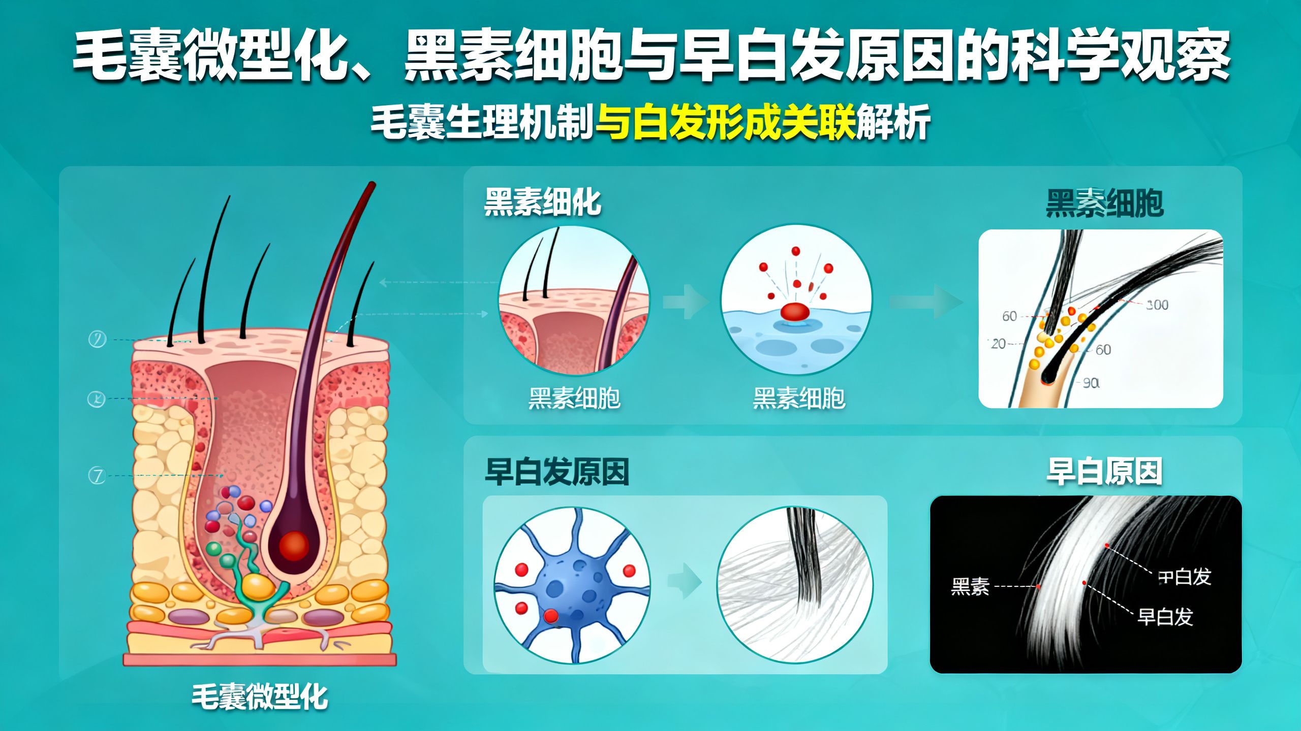 毛囊微型化、黑素細胞與早白髮原因的科學觀察